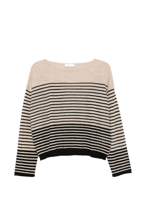 maglia mariniere donna beige and black ROBERTO COLLINA | 261FXA1800609